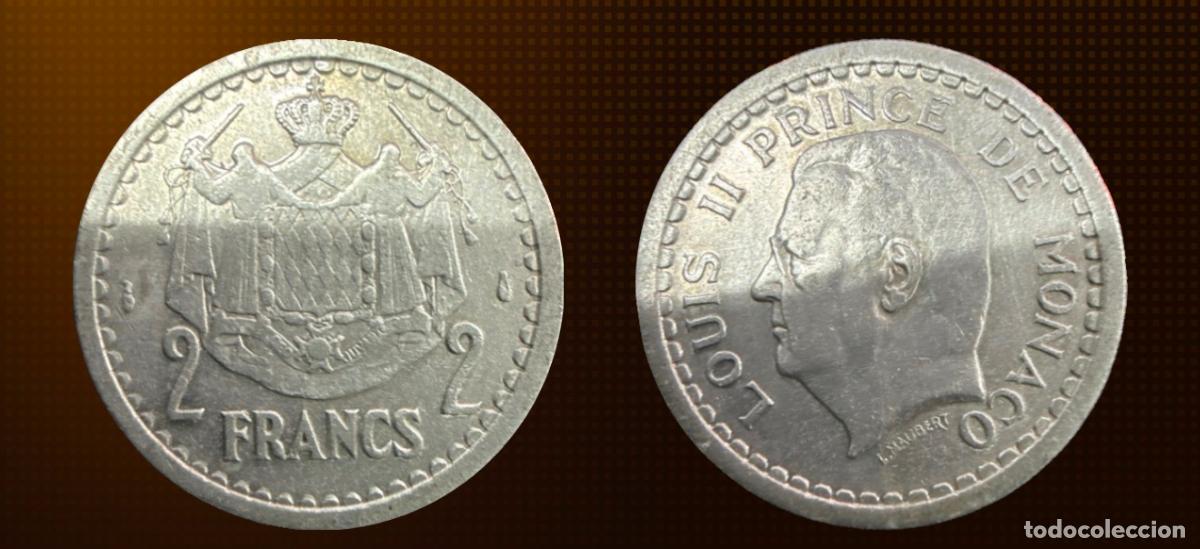 Monedas antiguas de Europa: 2 Francs M&oacute;naco (Louis II)