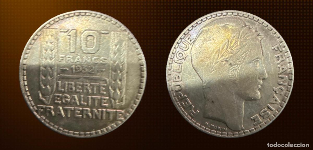 Monedas antiguas de Europa: 10 Francs Francia 1932 plata