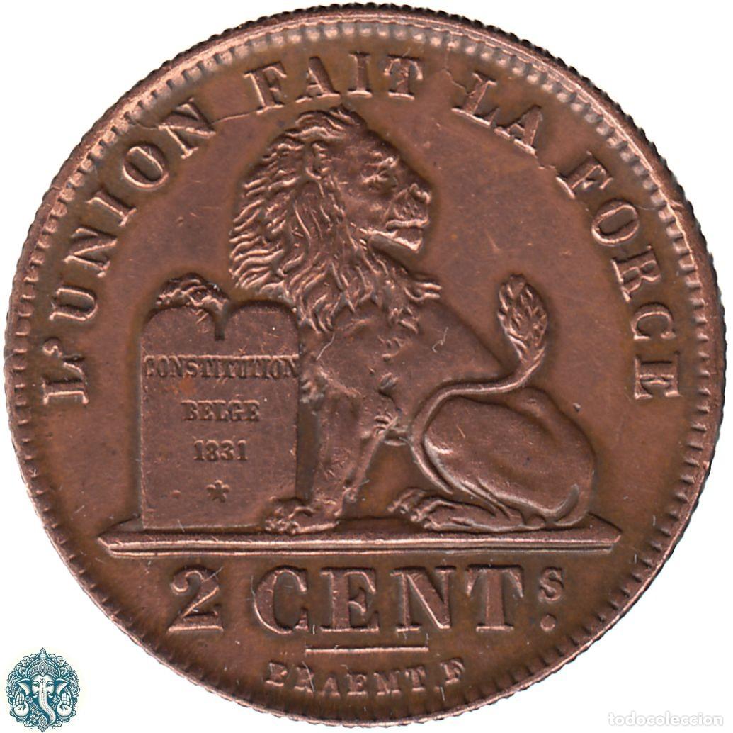 Monedas antiguas de Europa: B&Eacute;LGICA 2 C&eacute;ntimos 1919 Alberto I KM#64 Leyenda Des Belges