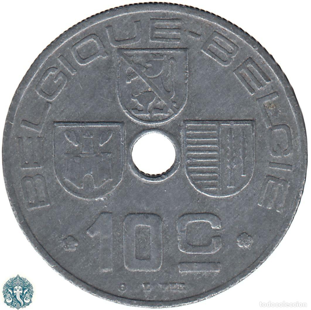 Monedas antiguas de Europa: B&Eacute;LGICA 10 C&eacute;ntimos 1942 Leopoldo III KM#125 Zinc Leyenda Belgique - Belgie