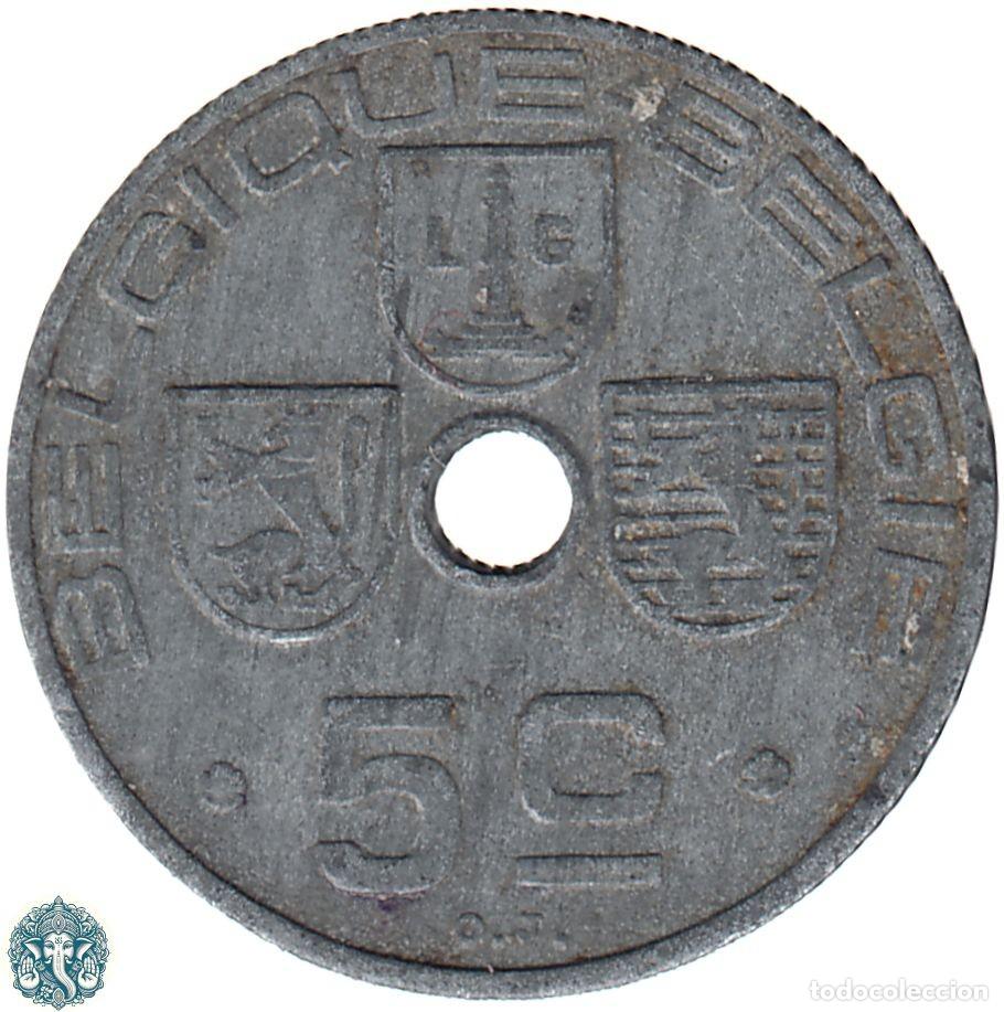 Monedas antiguas de Europa: B&Eacute;LGICA 5 C&eacute;ntimos 1941 Leopoldo III KM#123 Leyenda Belgique - Belgie