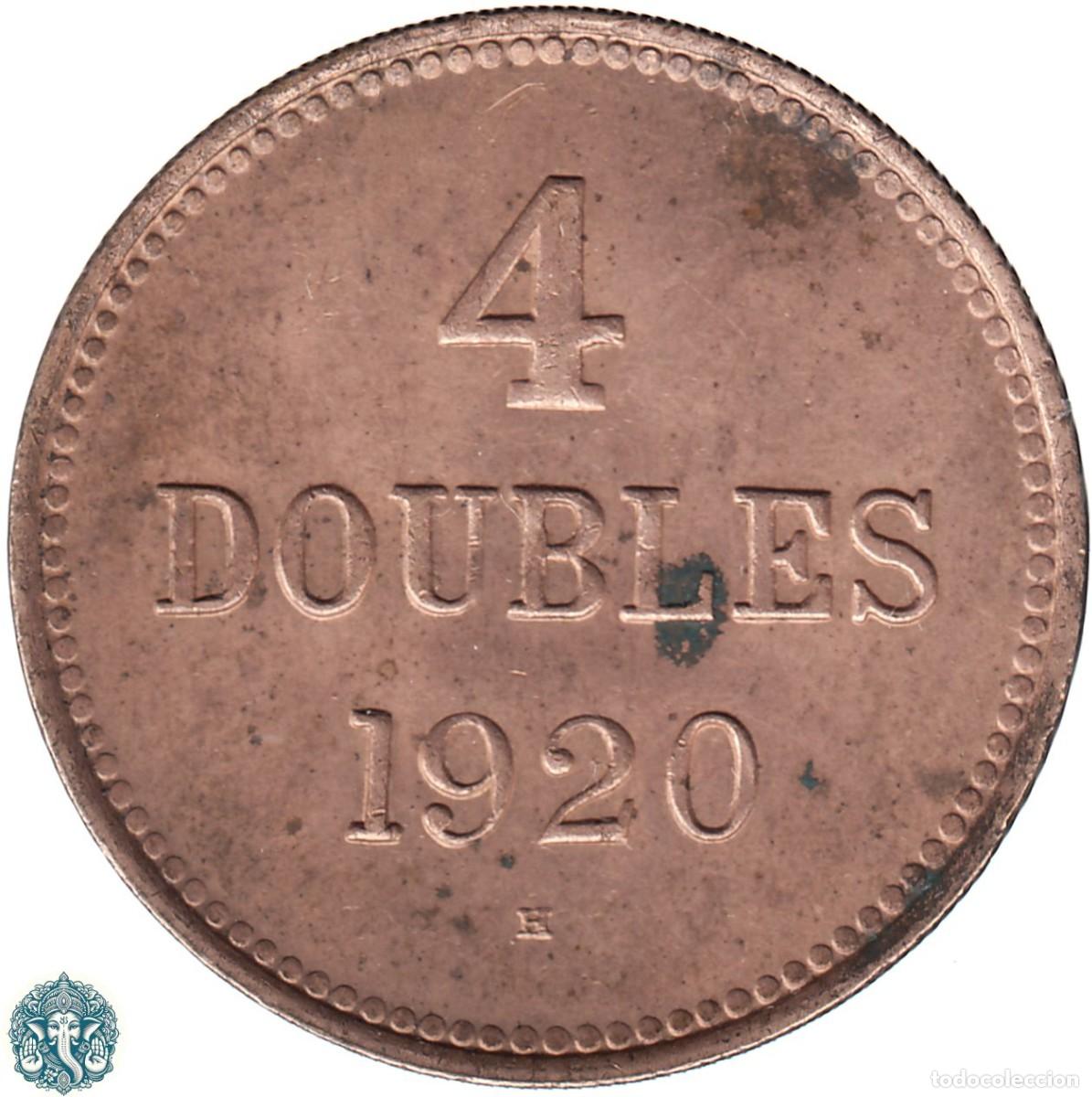 Monedas antiguas de Europa: GUERNSEY 4 Doubles 1920 KM#13
