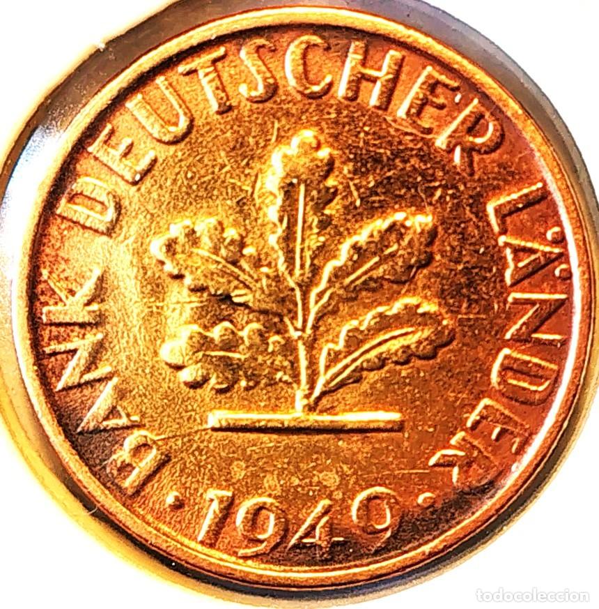 Monedas antiguas de Europa: ALEMANIA (1948-1989) - 5 PFENNIG 1949 G - A - 3 GR. ACERO BRONCEADO - DIAMETRO 18,50 mm - KM#102