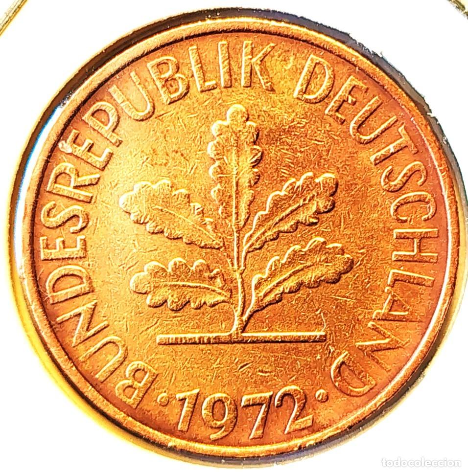 Monedas antiguas de Europa: ALEMANIA (1948-1989) - 10 PFENNIG 1972 F - A - 4 GR. ACERO BRONCEADO - DIAMETRO 21,50 mm - KM#108