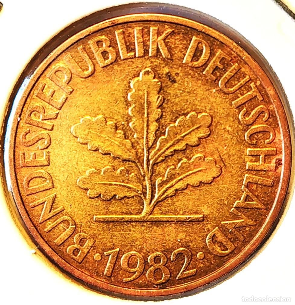 Monedas antiguas de Europa: ALEMANIA (1948-1989) - 10 PFENNIG 1982 G - B - 4 GR. ACERO BRONCEADO - DIAMETRO 21,50 mm - KM#108
