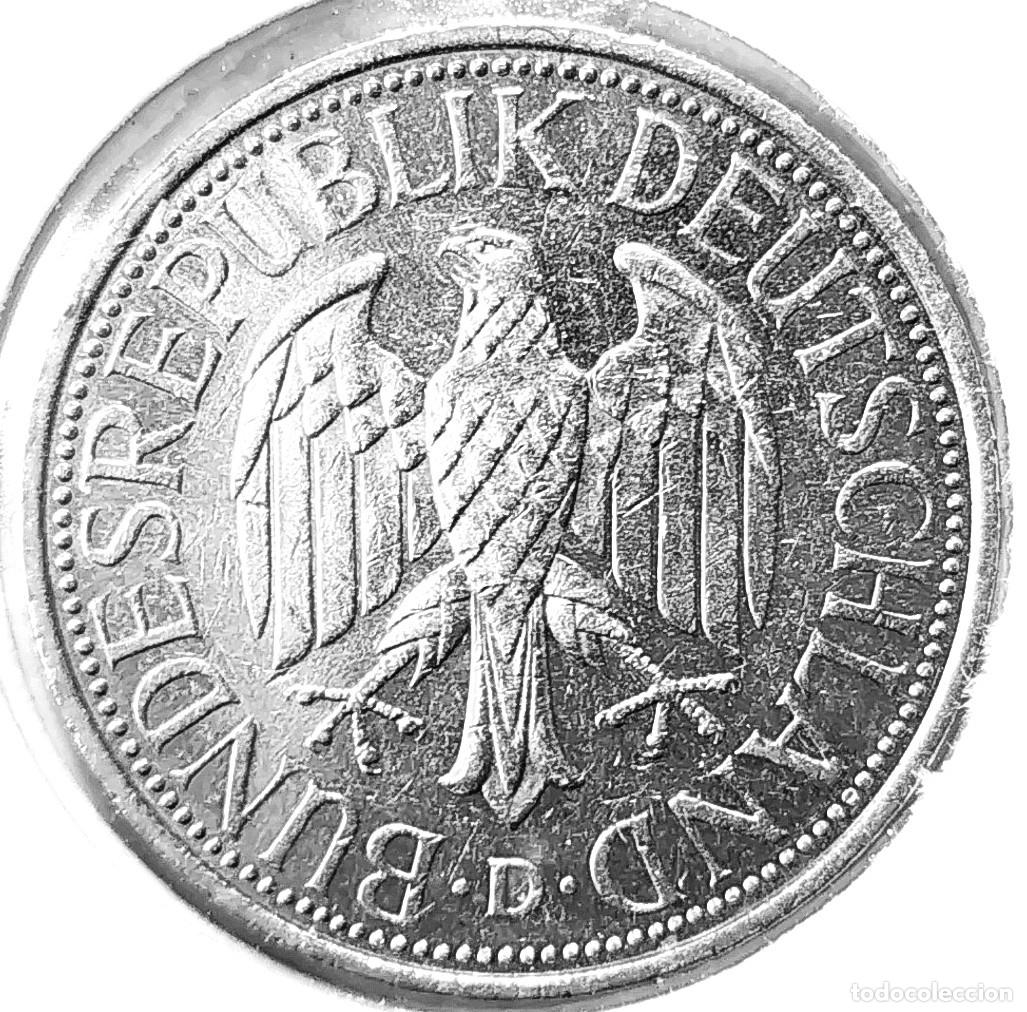 Monedas antiguas de Europa: ALEMANIA (1990-2001) - 1 DEUTSCHEMARK 1990 D - 5,50 GR. CUPRONIQUEL - DIAMETRO 23,50 mm - KM#110
