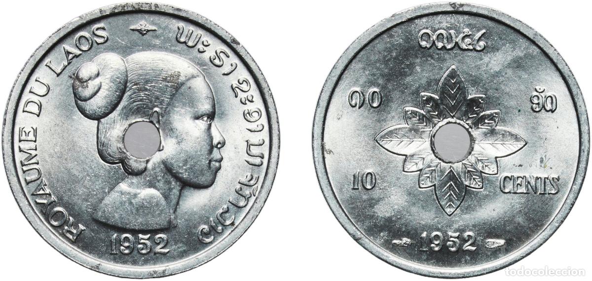 Monedas antiguas de Europa: Laos Kingdom 1952 10 Cents - Sisavang Vong Aluminium Paris Mint (2000000) 1.34g UNC KM 4 Sch&ouml;n 1