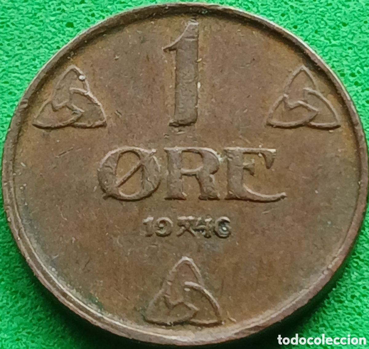 Monedas antiguas de Europa: Noruega 1 ore 1946 km#367 poco com&uacute;n