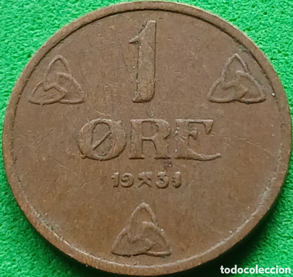 Monedas antiguas de Europa: Noruega 1 ore 1931 km#367 poco com&uacute;n