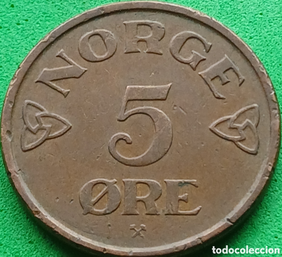 Monedas antiguas de Europa: Noruega 5 ore 1957 km#400