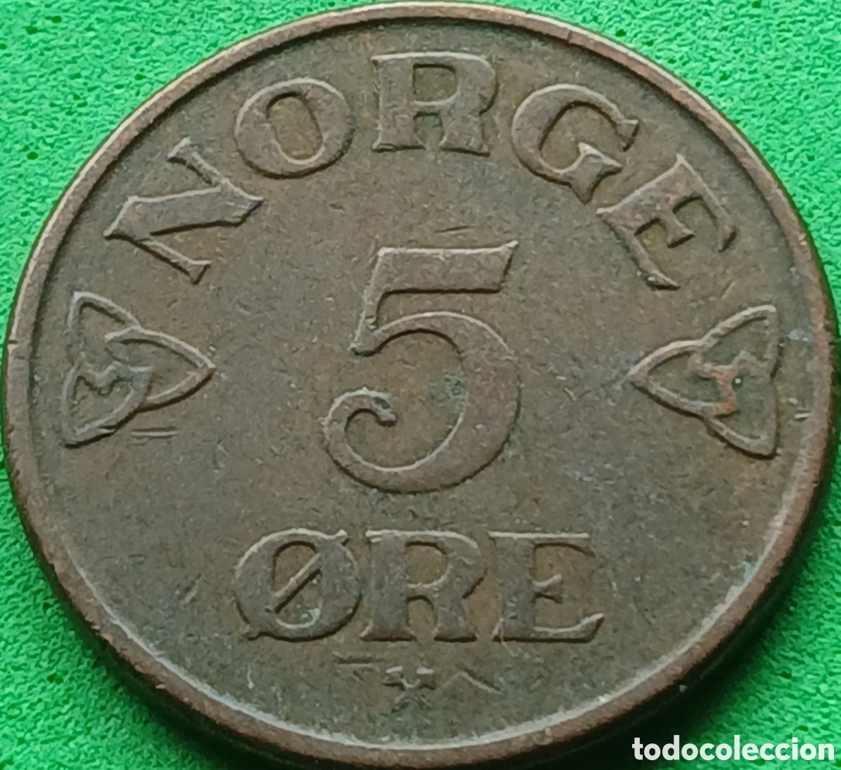 Monedas antiguas de Europa: Noruega 5 ore 1954 km#400