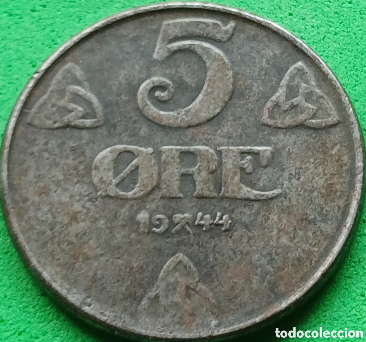 Monedas antiguas de Europa: Noruega 5 ore 1944 km#388
