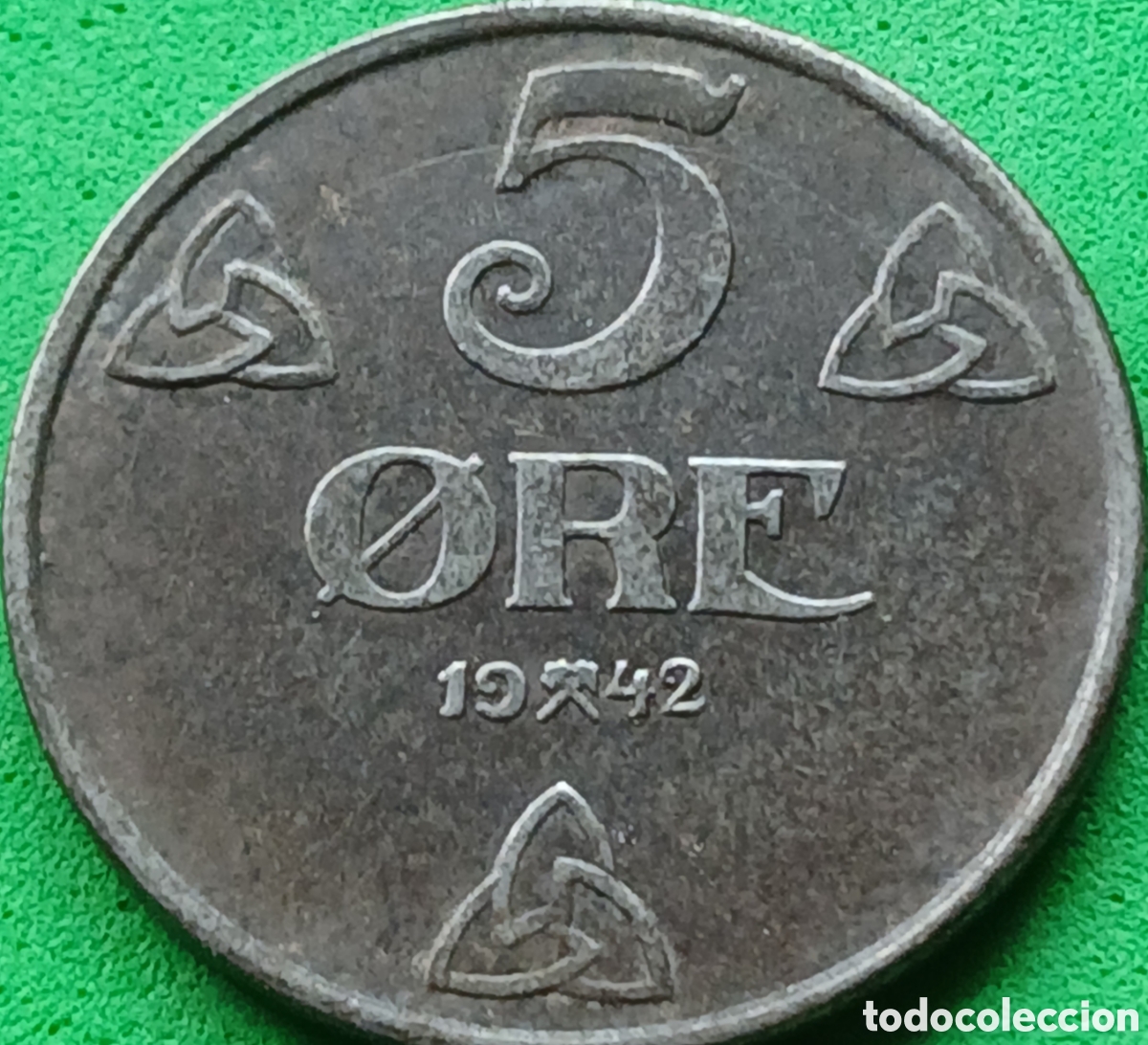 Monedas antiguas de Europa: Noruega 5 ore 1942 km#388