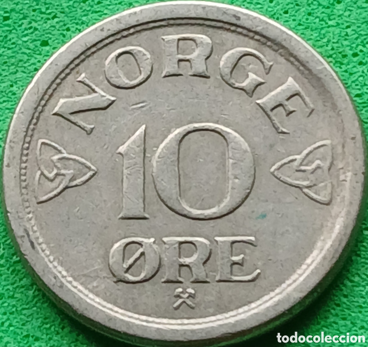 Monedas antiguas de Europa: Noruega 10 ore 1957 km#396