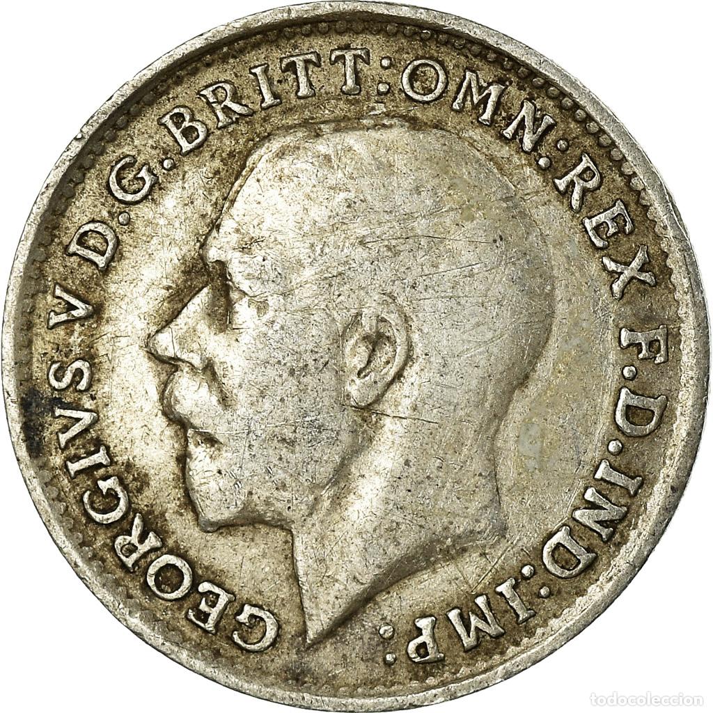 Monedas antiguas de Europa: [#781558] Moneda, Gran Breta&ntilde;a, George V, 3 Pence, 1916, BC+, Plata, KM:813