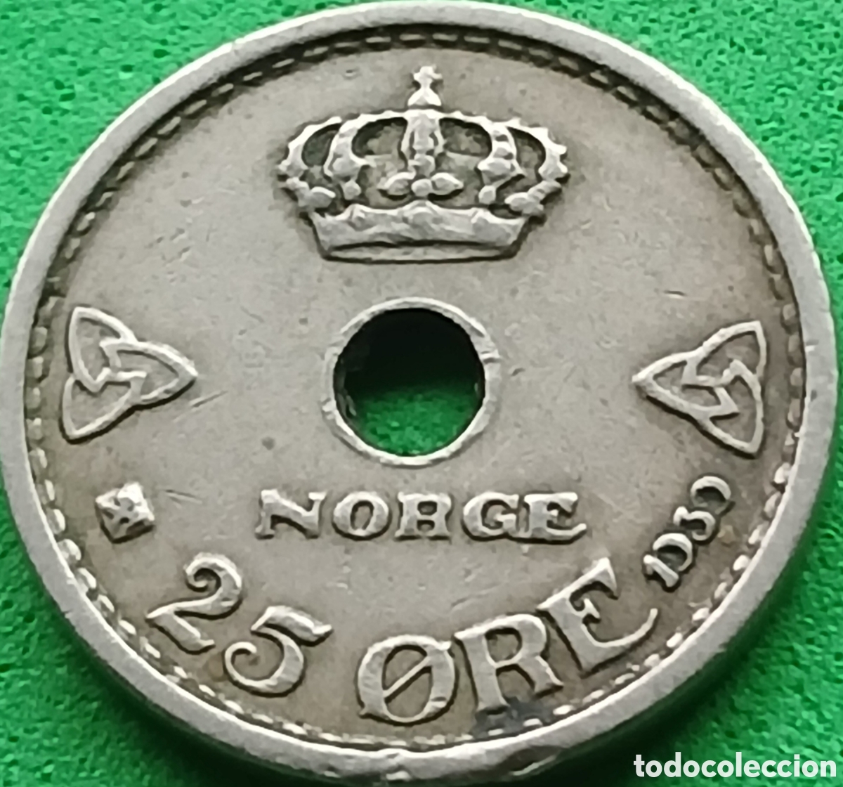 Monedas antiguas de Europa: Noruega 25 ore 1939 km#384