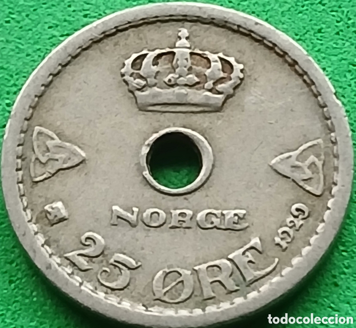 Monedas antiguas de Europa: Noruega 25 ore 1929 km#384 poco com&uacute;n
