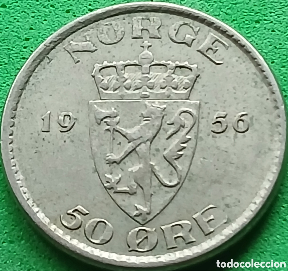Monedas antiguas de Europa: Noruega 50 ore 1956 km#402