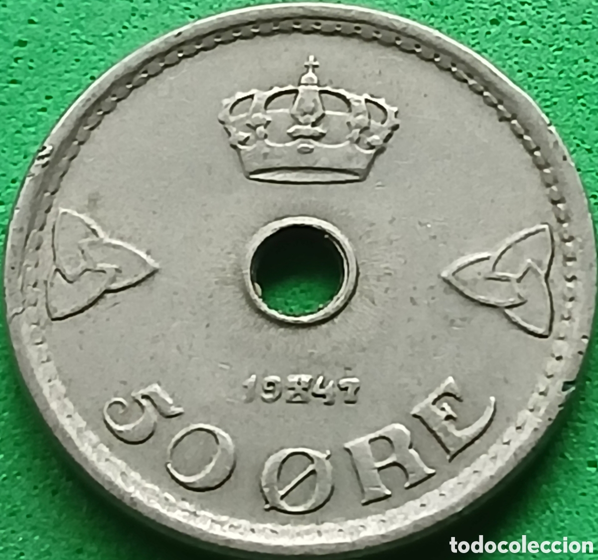 Monedas antiguas de Europa: Noruega 50 ore 1947 km#386