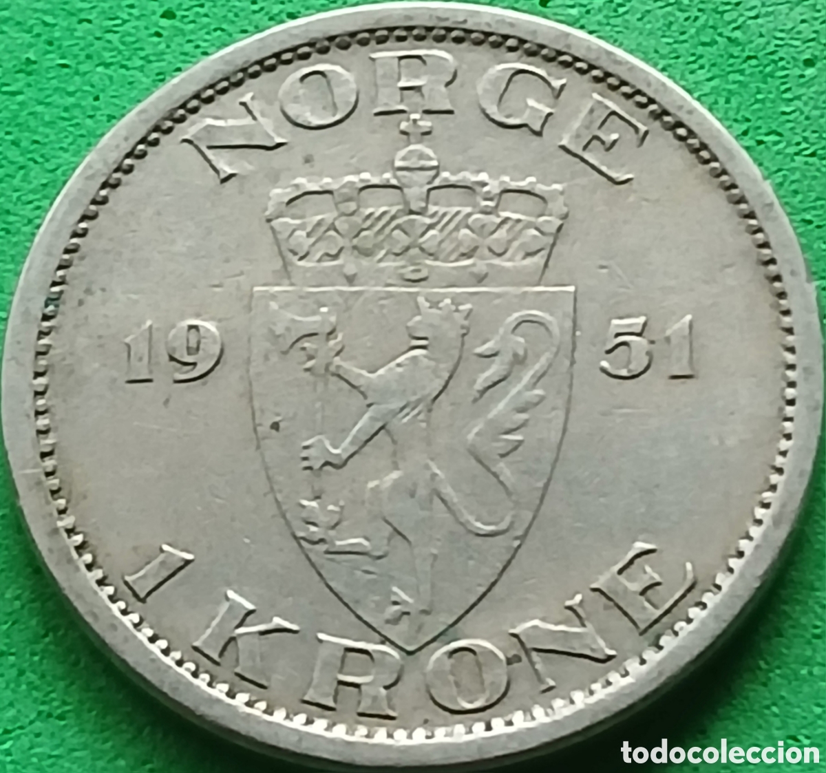 Monedas antiguas de Europa: Noruega 1 corona 1951 km#397