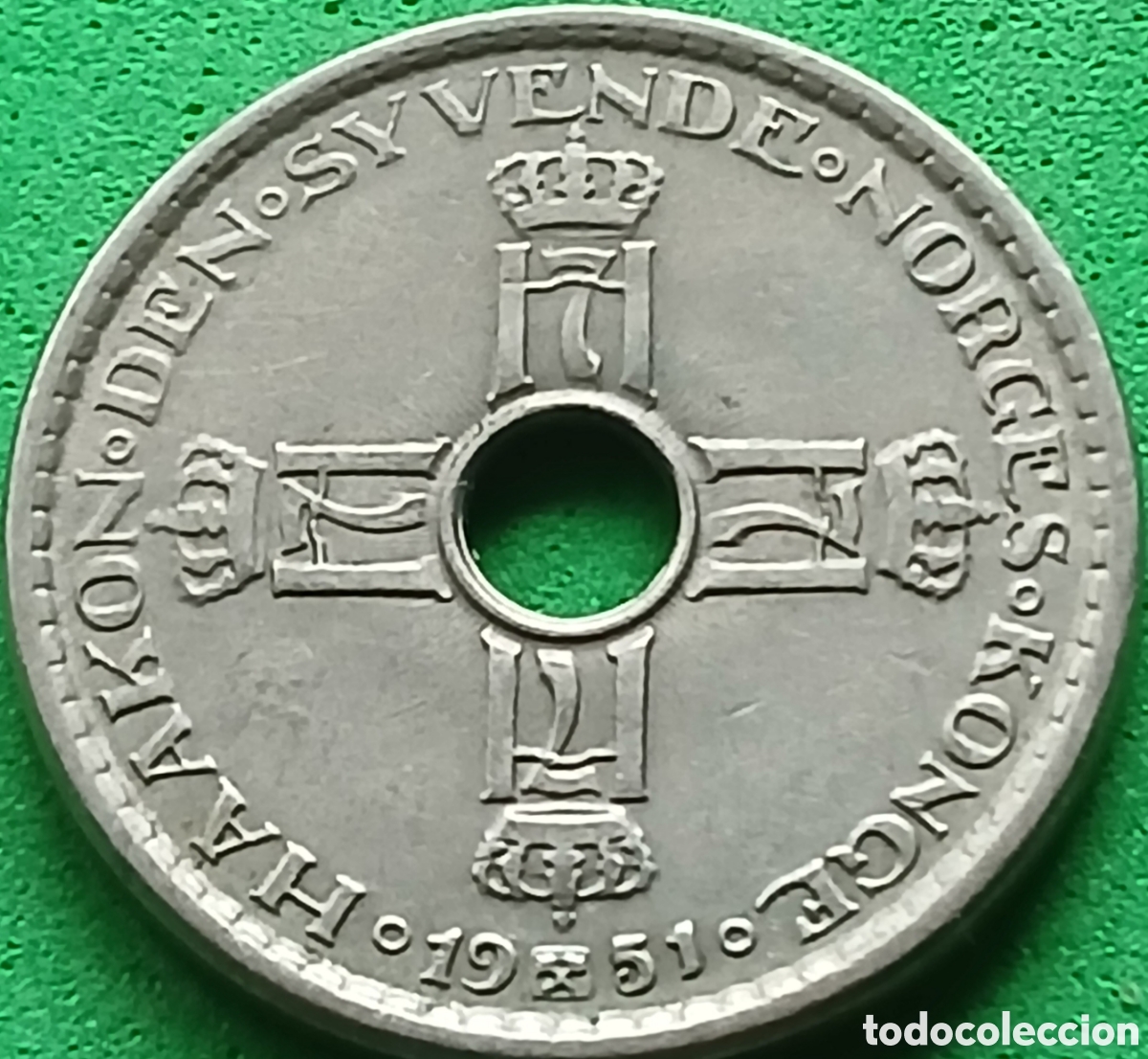 Monedas antiguas de Europa: Noruega 1 corona 1951 km#385
