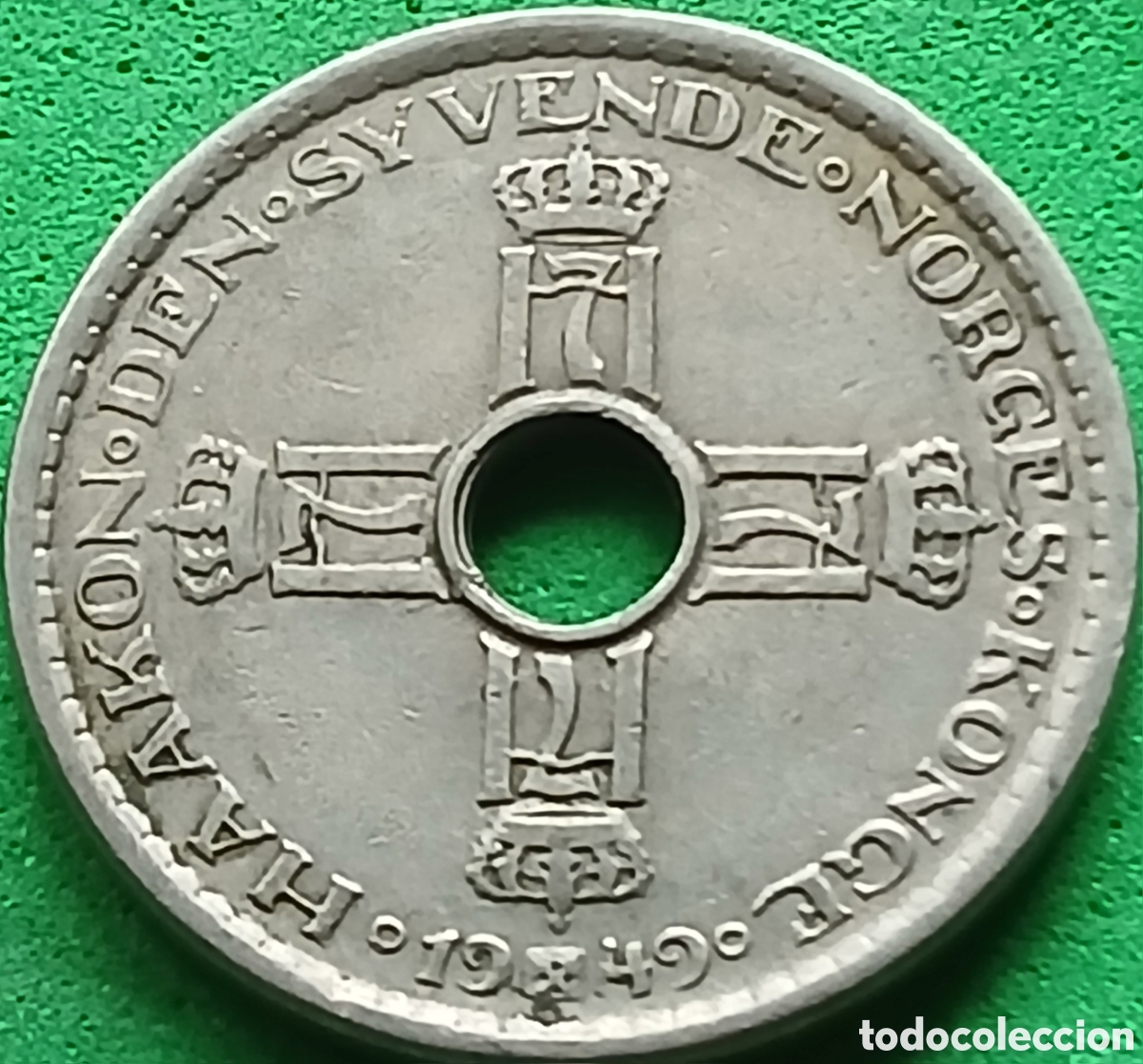 Monedas antiguas de Europa: Noruega 1 corona 1949 km#385
