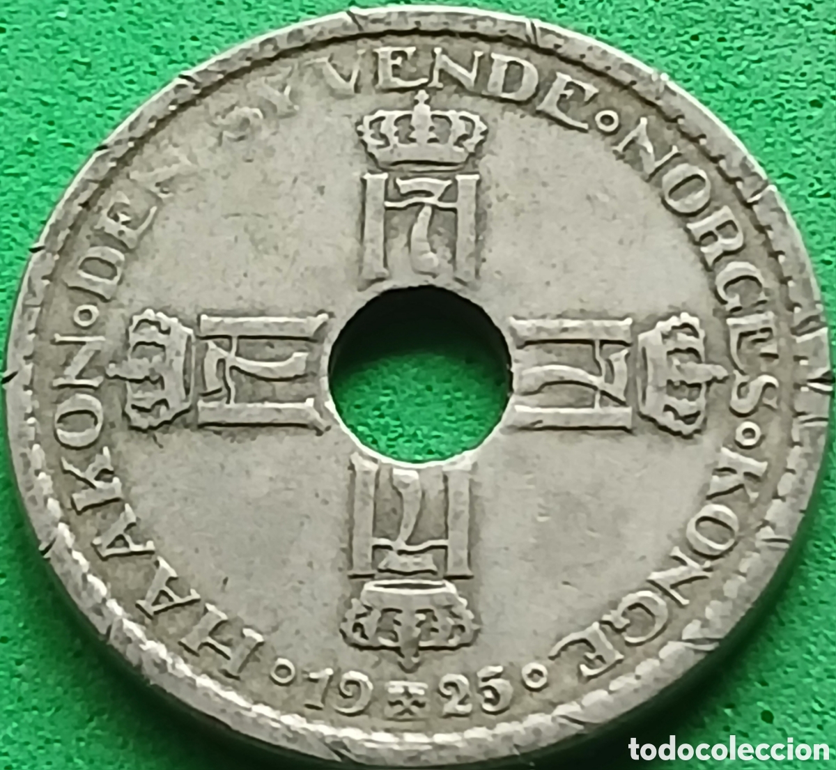 Monedas antiguas de Europa: Noruega 1 corona 1925 km#385