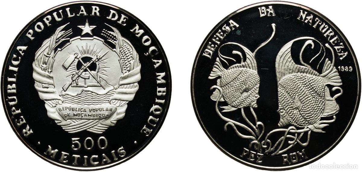 Monedas antiguas de Europa: Mozambique People's Republic 1989 500 Meticais (Moorish Idol Fish) Silver (.999) (2000) 15.95g PF