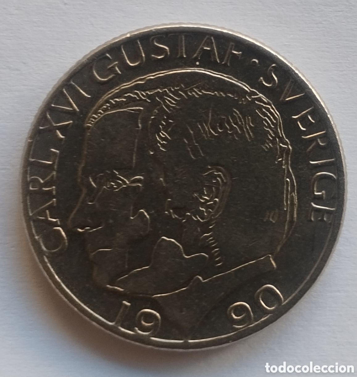 Monedas antiguas de Europa: MONEDA DE SUECIA 1 CORONA 1990