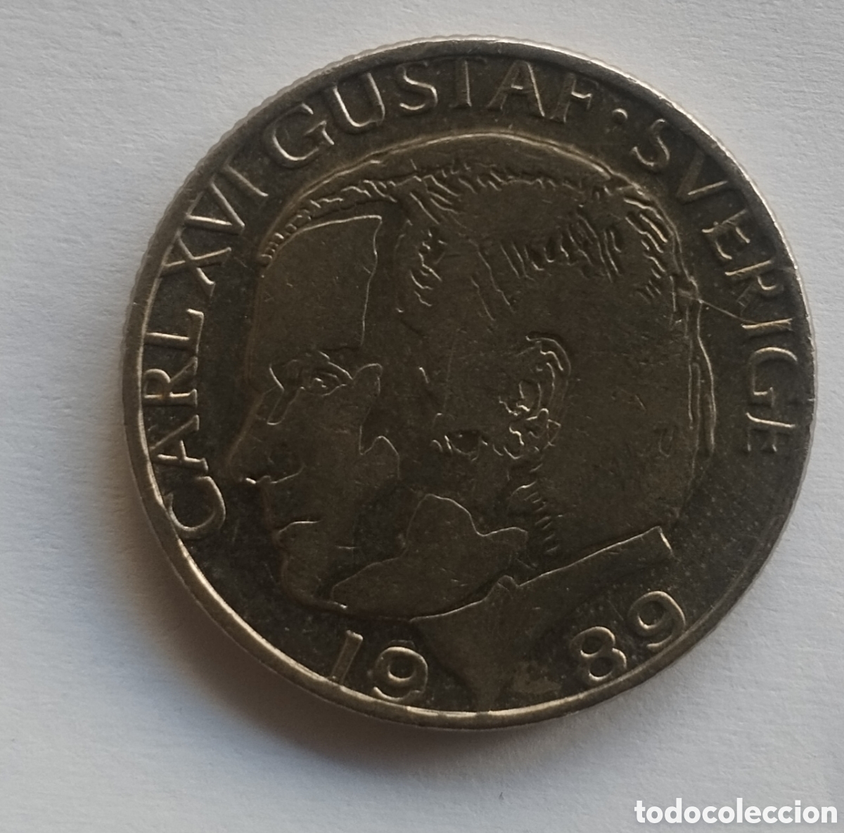 Monedas antiguas de Europa: MONEDA DE SUECIA 1 CORONA 1989