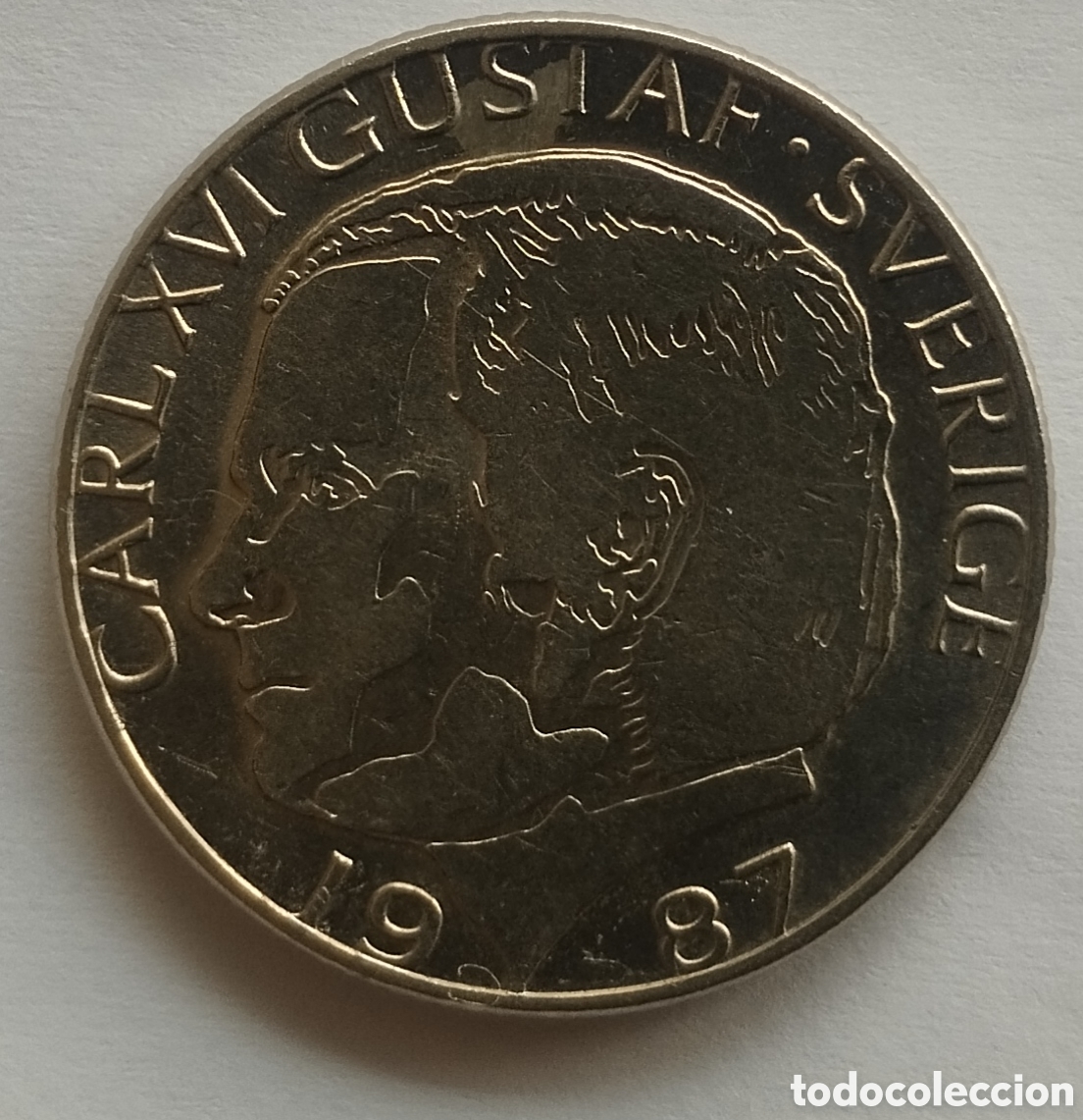 Monedas antiguas de Europa: MONEDA DE SUECIA 1 CORONA 1987