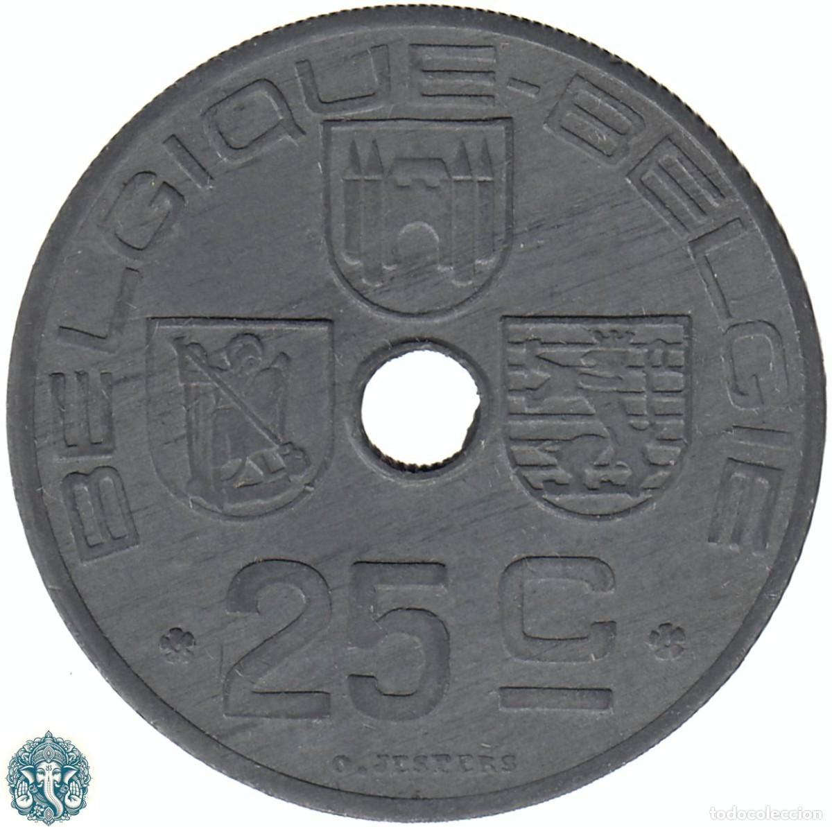 Monedas antiguas de Europa: B&Eacute;LGICA 25 C&eacute;ntimos 1946 Leopoldo III KM#131 Leyenda Belgique - Belgie
