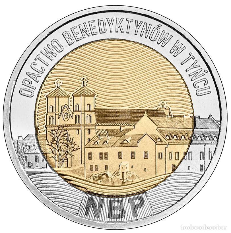 Monedas antiguas de Europa: Polonia/Poland 5 zlotych/eslotis 2024 Y#1182 Abad&iacute;a benedictina de Tyniec bimet&aacute;lica UNC/SC
