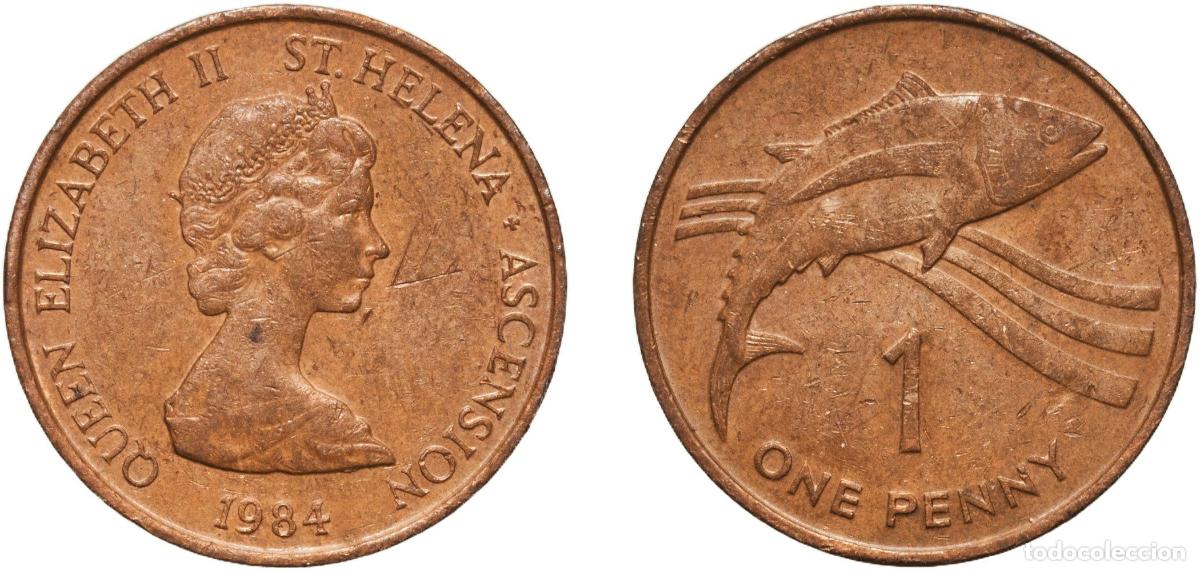 Monedas antiguas de Europa: Saint Helena and Ascension British Overseas Territory 1984 1 Penny - Elizabeth II (2nd portrait) Br