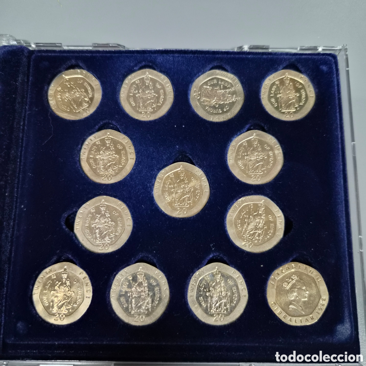 Monedas antiguas de Europa: Lote de 12 monedas de 20 centavos Gibraltar 1988