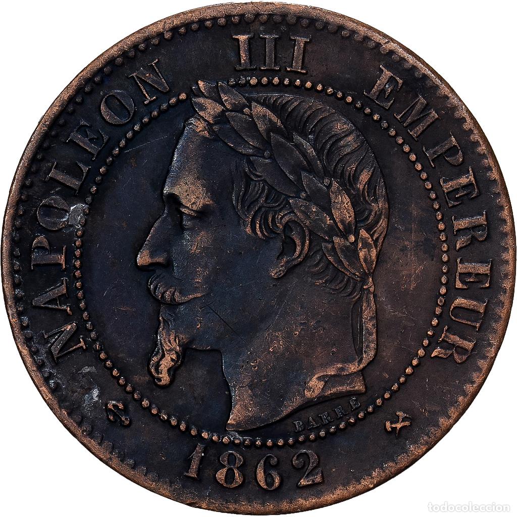 Monedas antiguas de Europa: [#1513103] Moneda, Francia, 2 Centimes, 1862, Bordeaux, BC+, Bronce, KM:796.6