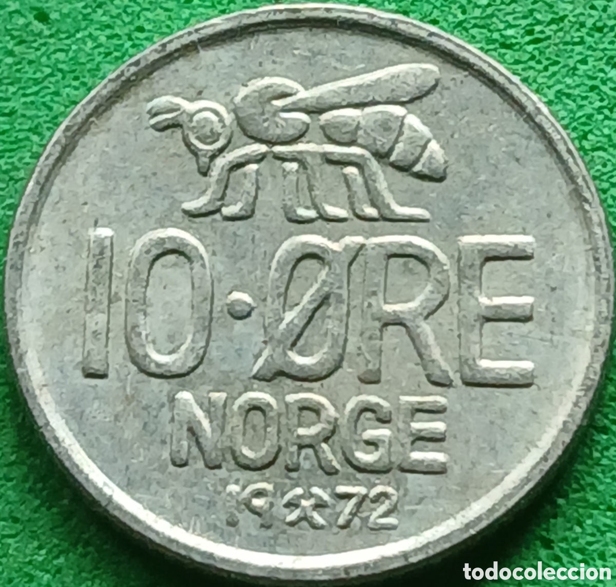 Monedas antiguas de Europa: Noruega 10 ore 1972 km411