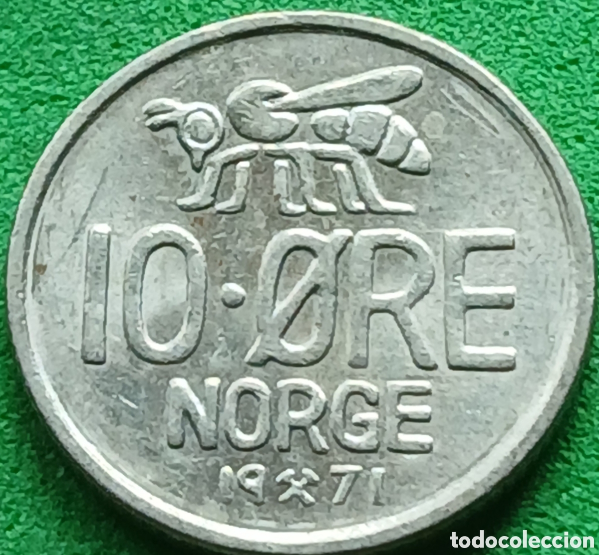 Monedas antiguas de Europa: Noruega 10 ore 1971 km#411
