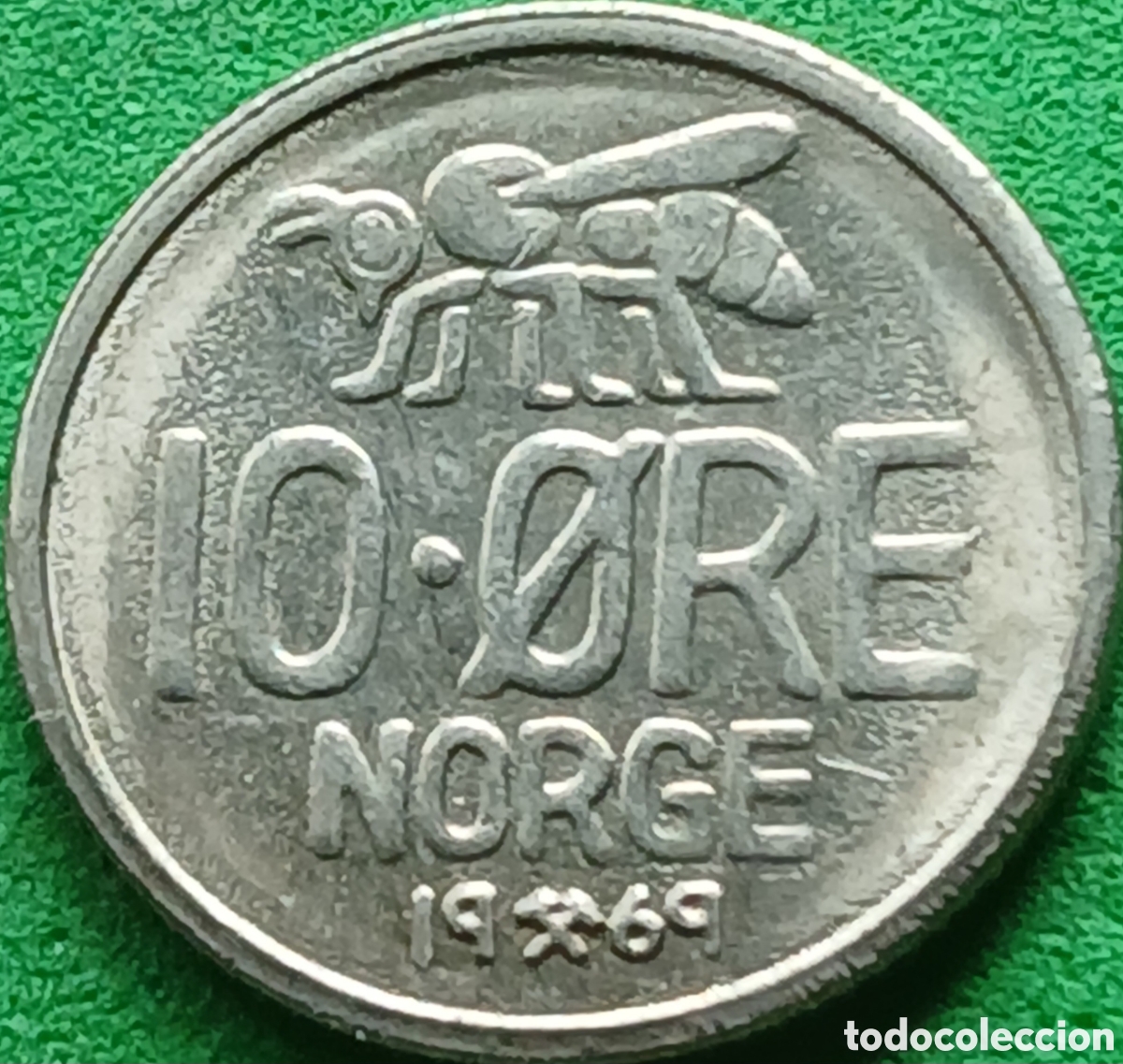Monedas antiguas de Europa: Noruega 10 ore 1969 km#411