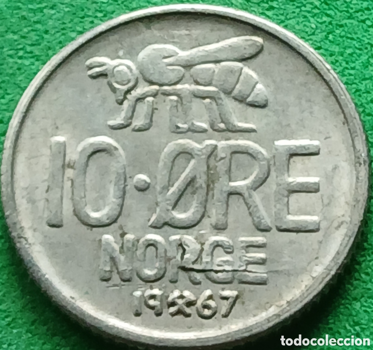 Monedas antiguas de Europa: Noruega 10 ore 1967 km#411