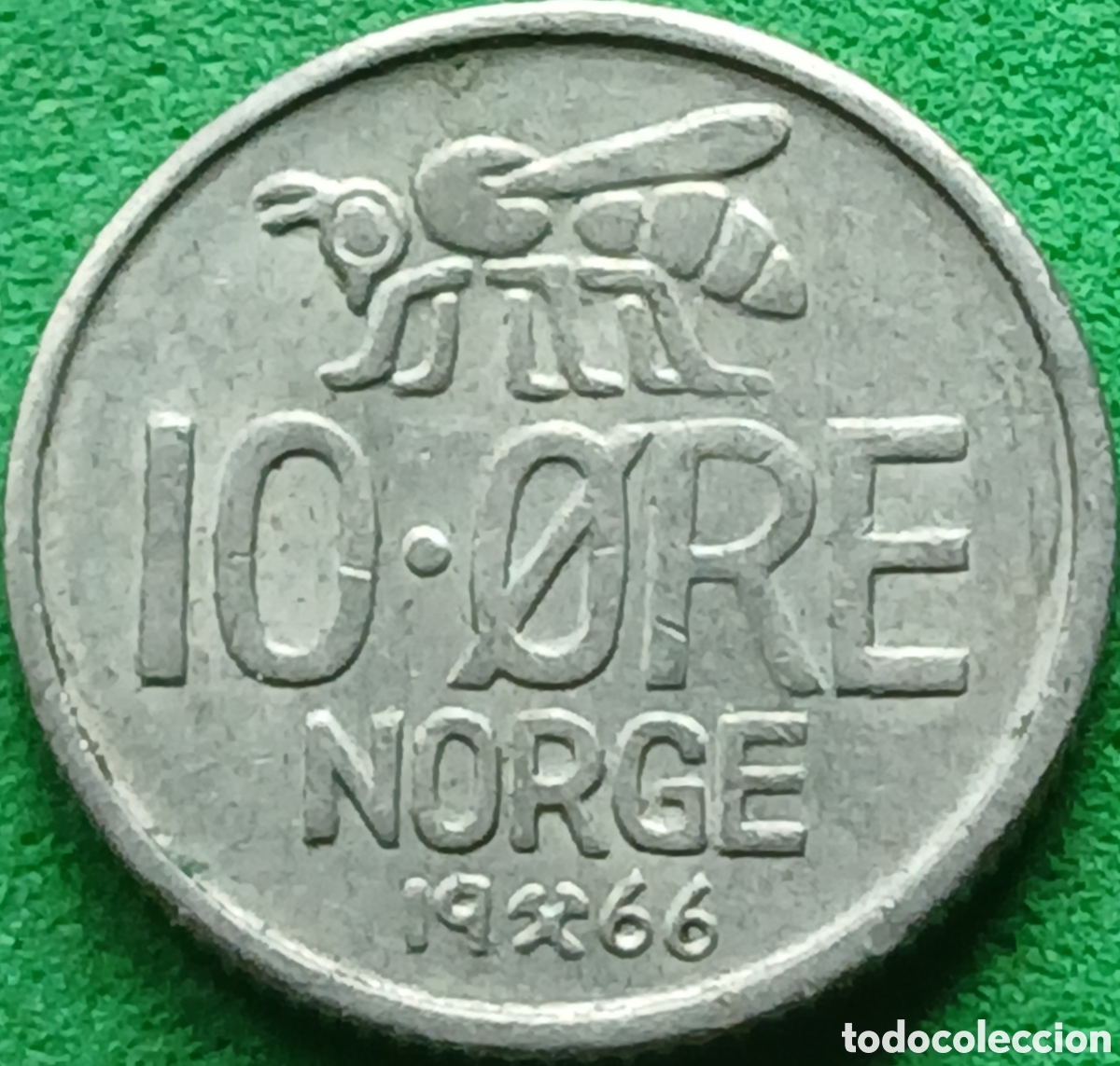 Monedas antiguas de Europa: Noruega 10 ore 1966 km#411