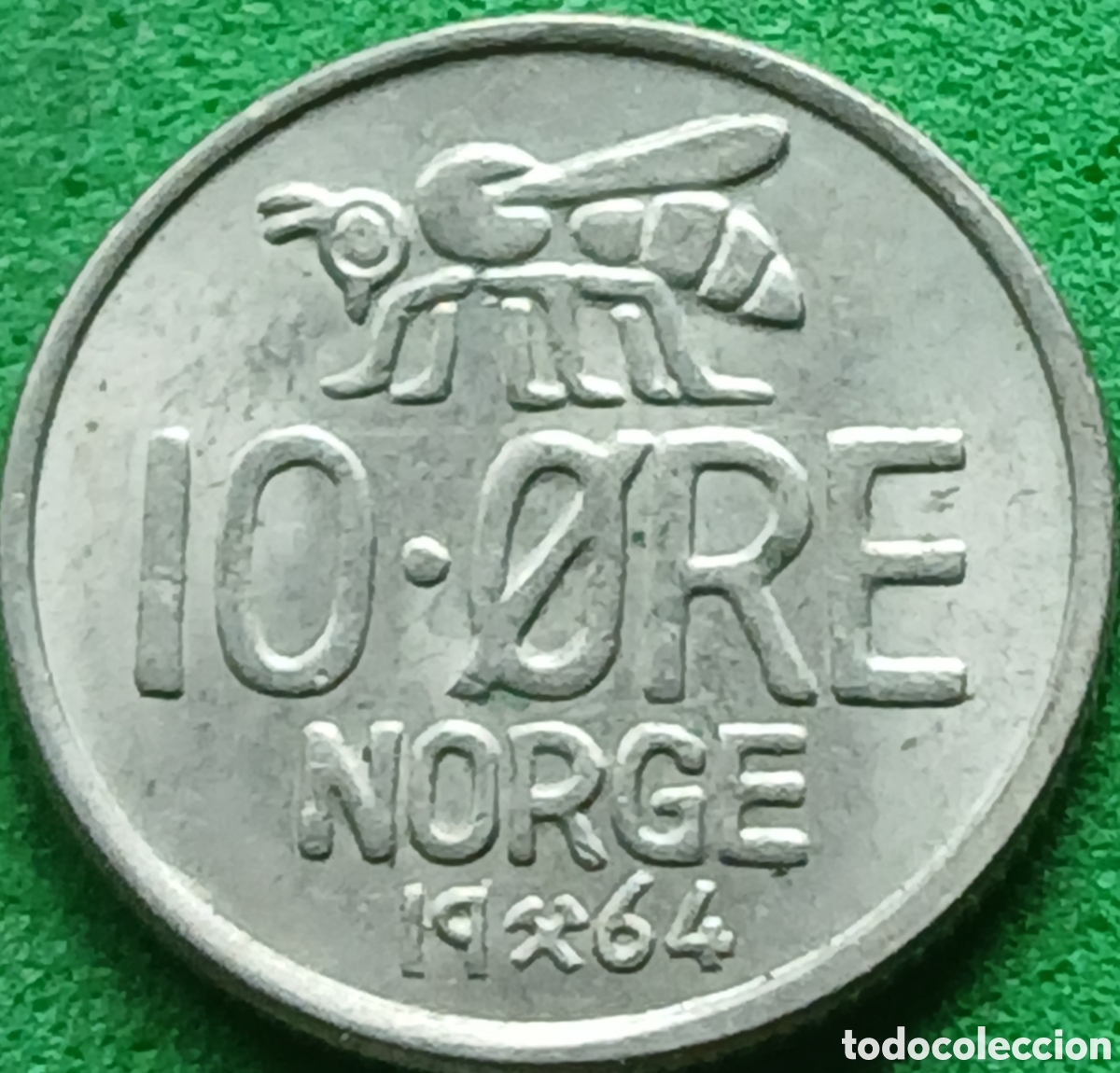 Monedas antiguas de Europa: Noruega 10 ore 1964 km411