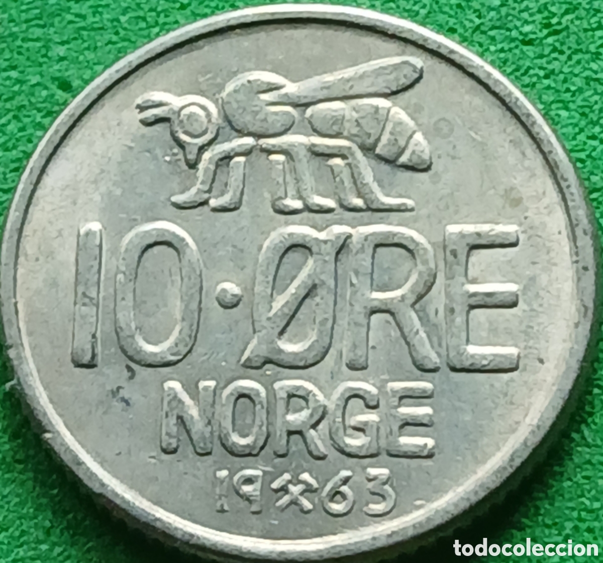 Monedas antiguas de Europa: Noruega 10 ore 1963 km#411