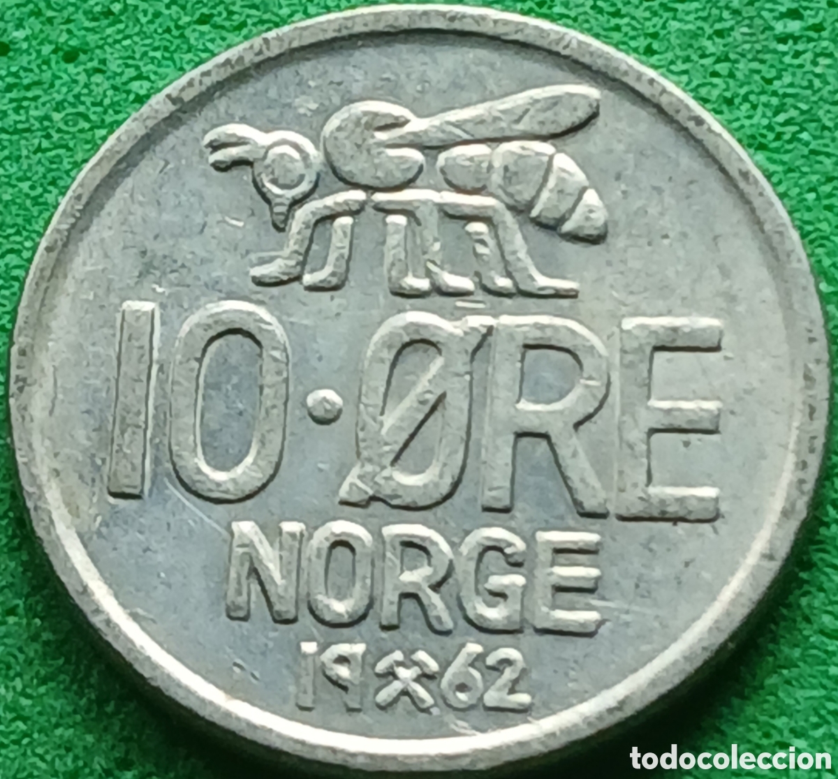 Monedas antiguas de Europa: Noruega 10 ore 1962 km#411