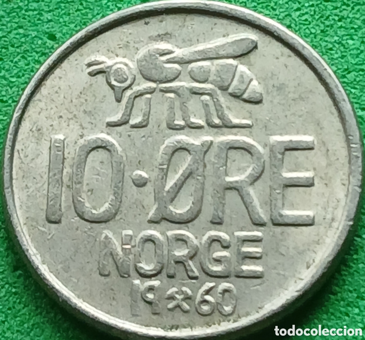 Monedas antiguas de Europa: Noruega 10 ore 1960 km#411