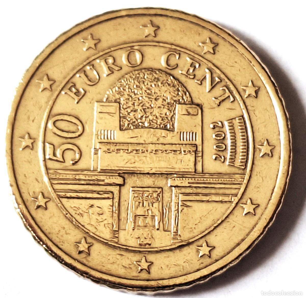 Monedas antiguas de Europa: AUSTRIA - MONEDA DE 50 CENTIMOS DE EURO DEL A&Ntilde;O 2002 - - BIEN CONSERVADA
