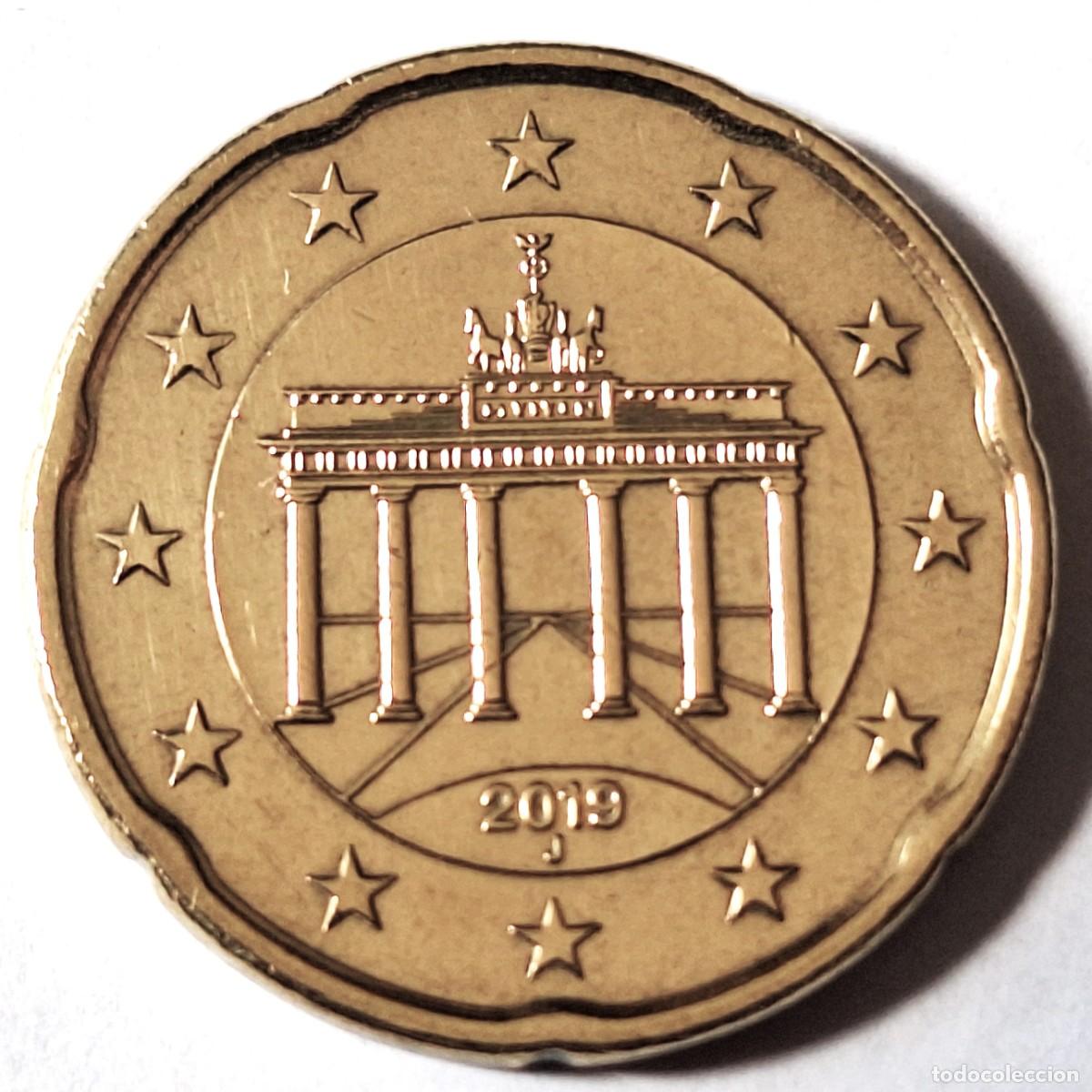 Monedas antiguas de Europa: ALEMANIA - MONEDA DE 20 CENTIMOS DE EURO DEL A&Ntilde;O 2019- CECA &rdquo;J &rdquo; - BIEN CONSERVADA