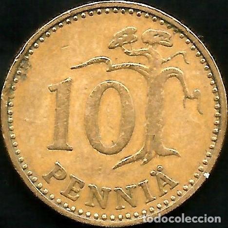 Monedas antiguas de Europa: FINLANDIA 1963 - 10 PENNIA - KM 46 - CIRCULADA