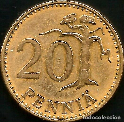 Monedas antiguas de Europa: FINLANDIA 1963 - 20 PENNIA - KM 47 - CIRCULADA