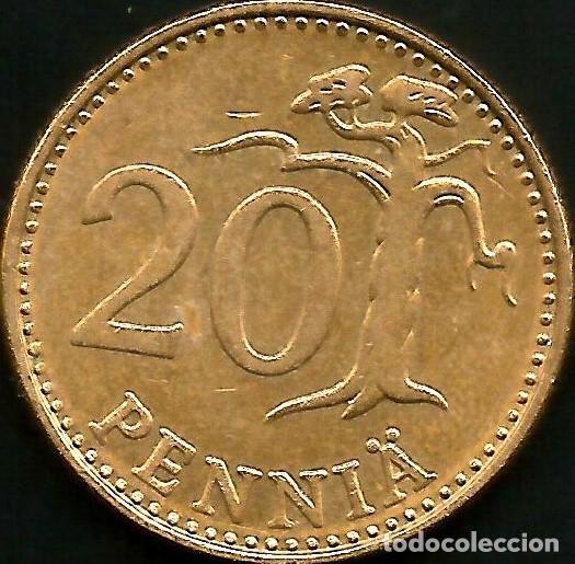 Monedas antiguas de Europa: FINLANDIA 1974 - 20 PENNIA - KM 47 - CIRCULADA